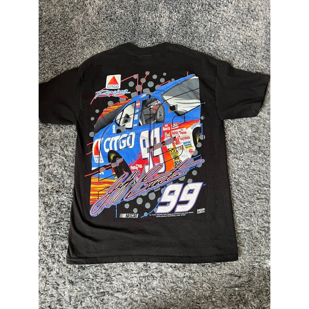 Vintage Jeff Burton NASCAR Citgo Racing #99 Double Sided T-shirt L3